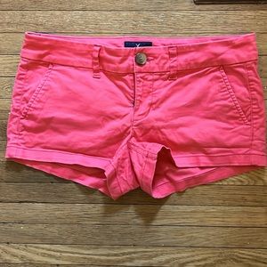 American eagle coral stretch shorts
